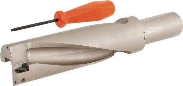 Hertel - 6-3/8" Max Drill Depth, 3xD, 2-1/8" Diam, Indexable Insert Drill - 2 Inserts, 1-1/2" Shank Diam, Straight Shank - Industrial Tool & Supply