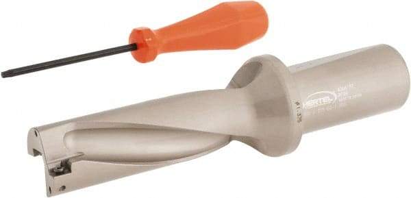 Hertel - 4-1/8" Max Drill Depth, 3xD, 1-3/8" Diam, Indexable Insert Drill - 2 Inserts, 1-1/2" Shank Diam, Straight Shank - Industrial Tool & Supply