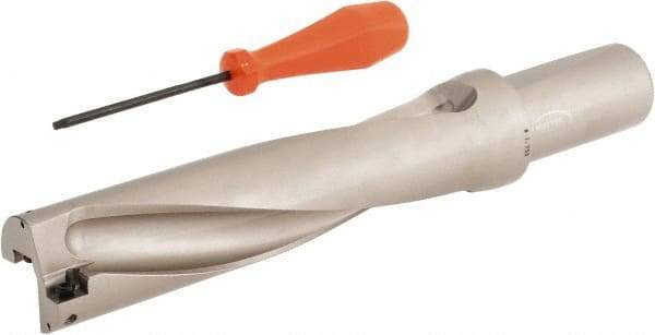 Hertel - 7" Max Drill Depth, 4xD, 1-3/4" Diam, Indexable Insert Drill - 2 Inserts, 1-1/2" Shank Diam, Straight Shank - Industrial Tool & Supply