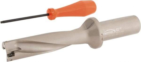 Hertel - 4-3/4" Max Drill Depth, 4xD, 1-3/16" Diam, Indexable Insert Drill - 2 Inserts, 1-1/4" Shank Diam, Straight Shank - Industrial Tool & Supply
