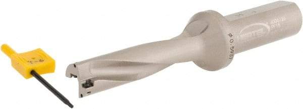 Hertel - 2-3/8" Max Drill Depth, 4xD, 19/32" Diam, Indexable Insert Drill - 2 Inserts, 3/4" Shank Diam, Straight Shank - Industrial Tool & Supply