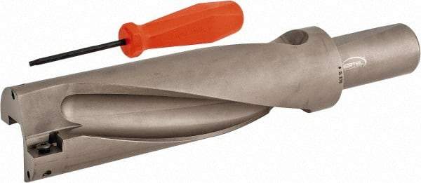 Hertel - 7-1/8" Max Drill Depth, 3xD, 2-3/8" Diam, Indexable Insert Drill - 2 Inserts, 1-1/2" Shank Diam, Straight Shank - Industrial Tool & Supply