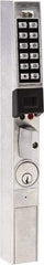 Alarm Lock - Combination Entry Lever Lockset with Key Override - 31/32, 1-1/8 & 1-1/2" Back Set, Steel, Brushed Chrome Finish - Industrial Tool & Supply