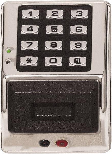 Alarm Lock - Combination Entry Lever Lockset - 2-3/4" Back Set, Steel, Brushed Chrome Finish - Industrial Tool & Supply