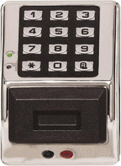 Alarm Lock - Combination Entry Lever Lockset - 2-3/4" Back Set, Steel, Brushed Chrome Finish - Industrial Tool & Supply