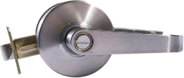 Arrow Lock - Entry Lever Lockset - 2-3/4" Back Set, Steel, Brushed Chrome Finish - Industrial Tool & Supply
