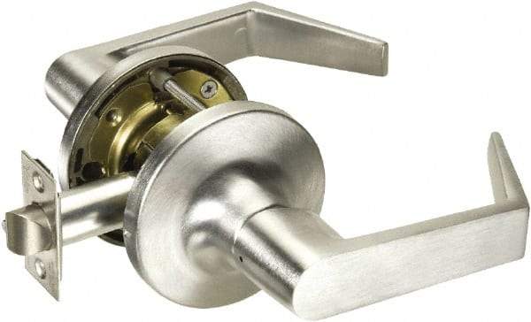 Yale - Privacy Lever Lockset - 2-3/4" Back Set, Steel, Brushed Chrome Finish - Industrial Tool & Supply