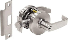 Sargent - Classroom Lever Lockset - 2-3/4" Back Set, Steel, Brushed Chrome Finish - Industrial Tool & Supply
