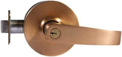 Sargent - Entry Lever Lockset - 2-3/4" Back Set, Steel, Satin Bronze Finish - Industrial Tool & Supply