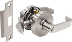 Sargent - Storeroom Lever Lockset - 2-3/4" Back Set, Steel, Brushed Chrome Finish - Industrial Tool & Supply