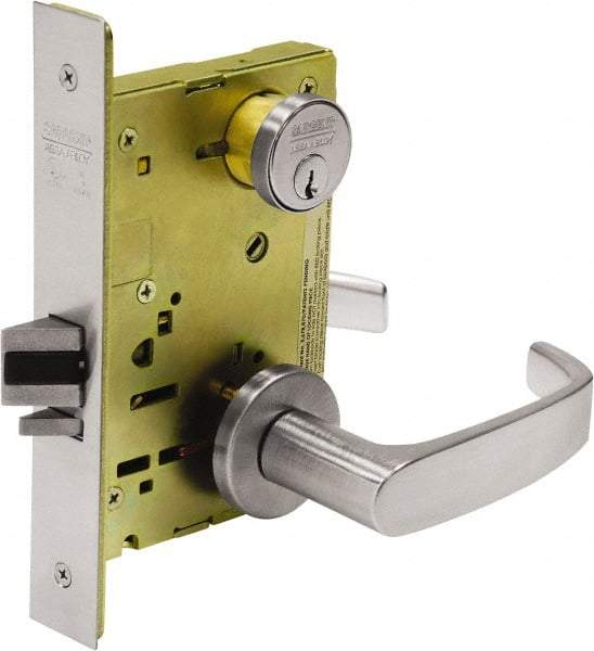 Sargent - Classroom Lever Lockset - 2-3/4" Back Set, Steel, Brushed Chrome Finish - Industrial Tool & Supply