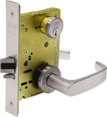 Sargent - Classroom Lever Lockset - 2-3/4" Back Set, Steel, Brushed Chrome Finish - Industrial Tool & Supply