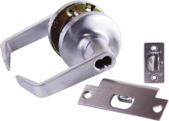 Arrow Lock - Storeroom Lever Lockset - 2-3/4" Back Set, Steel, Brushed Chrome Finish - Industrial Tool & Supply