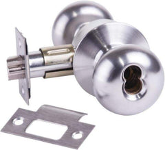 Arrow Lock - Entrance Lever Lockset - 2-3/4" Back Set, Steel, Brushed Chrome Finish - Industrial Tool & Supply
