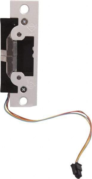 Adams Rite - 3.38" Long x 1" Wide, Clear Anodized Finish, Electric Door Strike - Field Selectable 12, 16, or 24 VAC/DC, VAC/VDC Power, Zinc Alloy - Industrial Tool & Supply