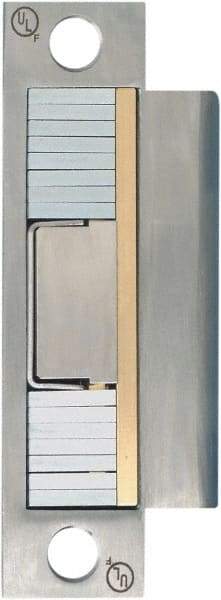 Securitron - 4.88" Long x 1-1/4" Wide, Stainless Steel Finish, Electric Door Strike - 12 VDC, Corded Power, Zinc Alloy - Industrial Tool & Supply