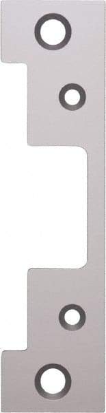 Hes - 4.88" Long x 1.06" Wide, Satin Stainless Steel Finish, Electric Door Strike Faceplate - 1, Electric Power, Zinc Alloy - Industrial Tool & Supply