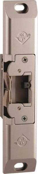 Adams Rite - 3.38" Long x 1" Wide, Clear Anodized Finish, Electric Door Strike - Field Selectable 12, 16, or 24 VAC/DC, AC/DC Power, Zinc Alloy - Industrial Tool & Supply