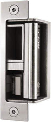 Rutherford - 4.88" Long x 1-1/4" Wide, Satin Stainless Steel Finish, Electric Door Strike - Field Selectable 12 or 24 VDC & 12-24 VAC, Corded Power, Zinc Alloy - Industrial Tool & Supply