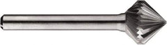 SGS Pro - 5/8" Cut Diam, 1/4" Shank Diam, Cone Head Single Cut Burr - Carbide, Point End, 5/8" LOC, 5/8" OAL - Industrial Tool & Supply
