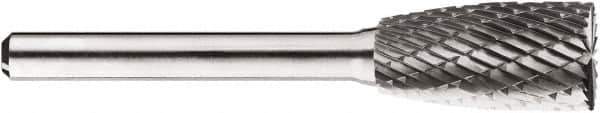 SGS Pro - 1/2" Cut Diam, 1/4" Shank Diam, Cylinder with End Cut Head Double Cut Burr - Carbide, End Cut End, 1" LOC, 1" OAL - Industrial Tool & Supply
