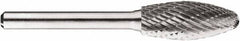 SGS Pro - 1/2" Cut Diam, 1/4" Shank Diam, Tree with Radius Head Double Cut Burr - Carbide, Radius End, 1-1/4" LOC, 1-1/4" OAL - Industrial Tool & Supply
