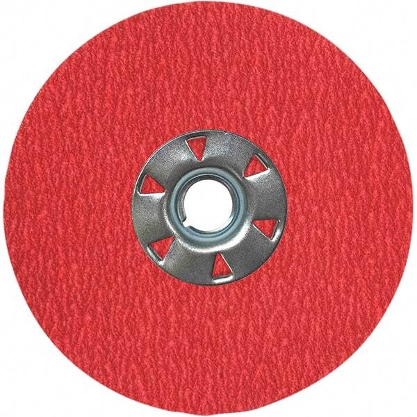 VSM - 4-1/2" Diam 7/8" Hole 24 Grit Fiber Disc - Very Coarse Grade, Ceramic, 13,000 Max RPM, Series XF870 - Industrial Tool & Supply