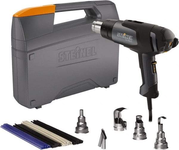 Steinel - 120 to 1,100°F Heat Setting, 4 to 13 CFM Air Flow, Heat Gun Kit - 120 Volts, 13.2 Amps, 1,500 Watts, 6' Cord Length - Industrial Tool & Supply