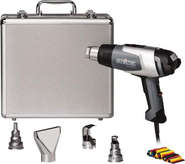 Steinel - 120 to 1,150°F Heat Setting, 4 to 13 CFM Air Flow, Heat Gun Kit - 120 Volts, 13.3 Amps, 1,600 Watts, 6' Cord Length - Industrial Tool & Supply