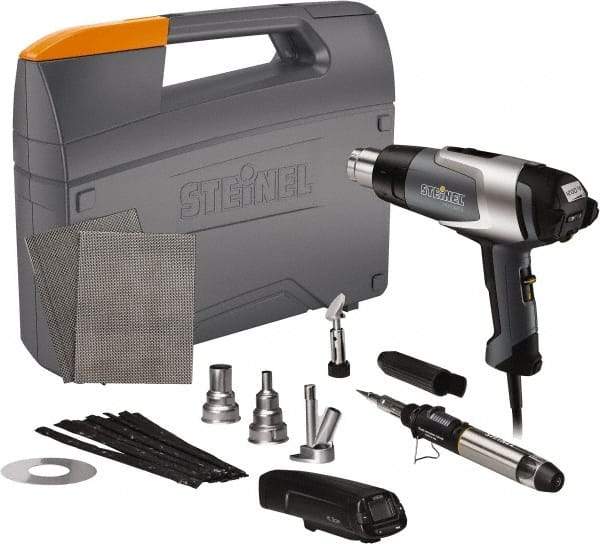 Steinel - 120 to 1,200°F Heat Setting, 4 to 13 CFM Air Flow, Heat Gun Kit - 120 Volts, 13.5 Amps, 1,600 Watts, 6' Cord Length - Industrial Tool & Supply