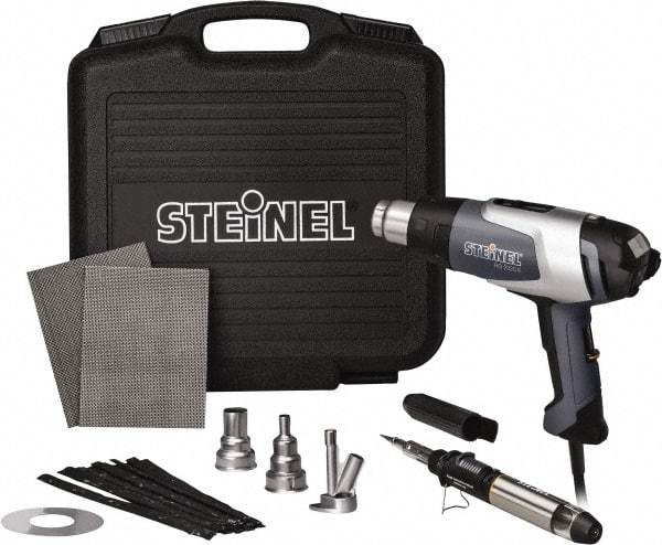 Steinel - 120 to 1,200°F Heat Setting, 4 to 13 CFM Air Flow, Heat Gun Kit - 120 Volts, 13.5 Amps, 1,600 Watts, 6' Cord Length - Industrial Tool & Supply