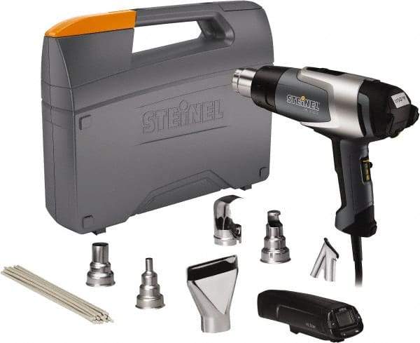 Steinel - 120 to 1,150°F Heat Setting, 4 to 13 CFM Air Flow, Heat Gun Kit - 120 Volts, 13.3 Amps, 1,600 Watts, 6' Cord Length - Industrial Tool & Supply