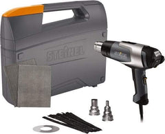 Steinel - 120 to 1,200°F Heat Setting, 4 to 13 CFM Air Flow, Heat Gun Kit - 120 Volts, 13.5 Amps, 1,600 Watts, 6' Cord Length - Industrial Tool & Supply