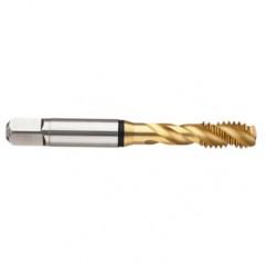 M16x2.0 6H 3-Flute Cobalt Black Ring Semi-Bottoming 45 degree Spiral Flute Tap-TiN - Industrial Tool & Supply