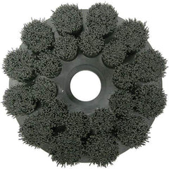 Weiler - 6" 120 Grit Ceramic Crimped Disc Brush - Fine Grade, Drive Arbor Connector, 1-1/2" Trim Length, 1-1/4" Arbor Hole - Industrial Tool & Supply