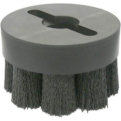 Weiler - 4" 120 Grit Ceramic Crimped Disc Brush - Fine Grade, Drive Arbor Connector, 1-1/2" Trim Length, 1-1/4" Arbor Hole - Industrial Tool & Supply