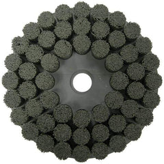 Weiler - 10" 120 Grit Ceramic Crimped Disc Brush - Fine Grade, Drive Arbor Connector, 1-1/2" Trim Length, 1-1/4" Arbor Hole - Industrial Tool & Supply