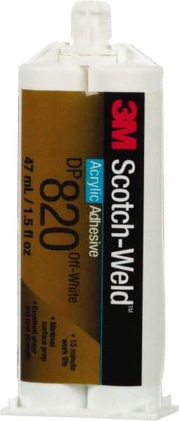 3M - 48.5 mL Cartridge Two Part Acrylic Adhesive - 15 to 20 min Working Time - Industrial Tool & Supply