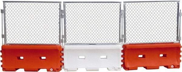 VizCon - 53" High x 73" Long x 3" Wide Barrier Fence Panel - Galvanized Finish, Silver, Use with 45032-O, 45032-W - Industrial Tool & Supply