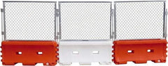 VizCon - 53" High x 73" Long x 3" Wide Barrier Fence Panel - Galvanized Finish, Silver, Use with 45032-O, 45032-W - Industrial Tool & Supply