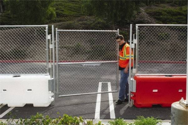 VizCon - 72" High x 6' Long x 72" Wide Barrier Gate Panel - Galvanized Finish, Silver, Use with 45032-O, 45032-W - Industrial Tool & Supply