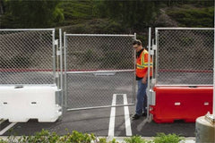 VizCon - 72" High x 6' Long x 72" Wide Barrier Gate Panel - Galvanized Finish, Silver, Use with 45032-O, 45032-W - Industrial Tool & Supply
