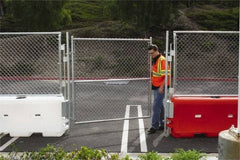 VizCon - 72" High x 6' Long x 72" Wide Barrier Gate Kit - Galvanized Finish, Silver, Use with 45032-O, 45032-W - Industrial Tool & Supply
