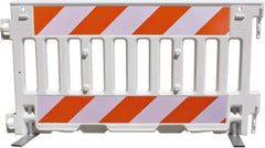 VizCon - 7-3/4" High x 52" Long x 3/32" Wide Barrier Reflective Sheeting - Vinyl, Uncoated, Orange/White, Use with 57000 - Industrial Tool & Supply