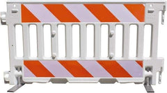 VizCon - 7-3/4" High x 52" Long x 3/32" Wide Barrier Reflective Sheeting - Vinyl, Uncoated, Orange/White, Use with 57000 - Industrial Tool & Supply