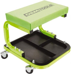 OEM Tools - 330 Lb Capacity, 4 Wheel Creeper Seat with Tray - Steel, 14-1/4" High x 14" Wide - Industrial Tool & Supply