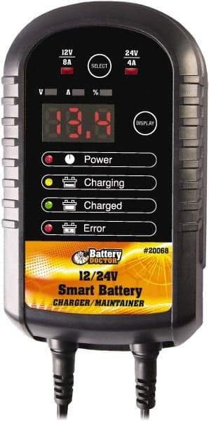 Battery Doctor - 12/24 Volt Automatic Charger/Maintainer - 4 Amps/8 Amps - Industrial Tool & Supply