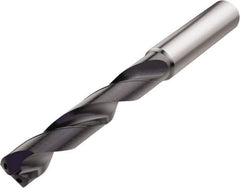 Seco - 6.1mm 140° Solid Carbide Jobber Drill - TiAlN Finish, Right Hand Cut, Spiral Flute, Straight Shank, 91mm OAL, Cone Relief Point - Industrial Tool & Supply