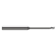 Miniature End Mills - Long Reach, Stub Flute - 0.1250″ (1/8″) Cutter Diameter × 0.0150″ (1/64″) Radius × 0.1870″ (3/16″) Length of Cut × 1.0000″ (1″) Reach Carbide Corner Radius End Mill, 3 Flutes