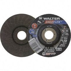 WALTER Surface Technologies - 36 Grit, 4-1/2" Disc Diam, 7/8" Center Hole, Type 29 Ceramic Flap Disc - 13,300 Max RPM, Fiber Backing, Arbor Attaching System, Coated - Industrial Tool & Supply